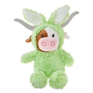 Way To Celebrate 17" Longhorn Cow Plush in Bunny Costume Stuffed Animal